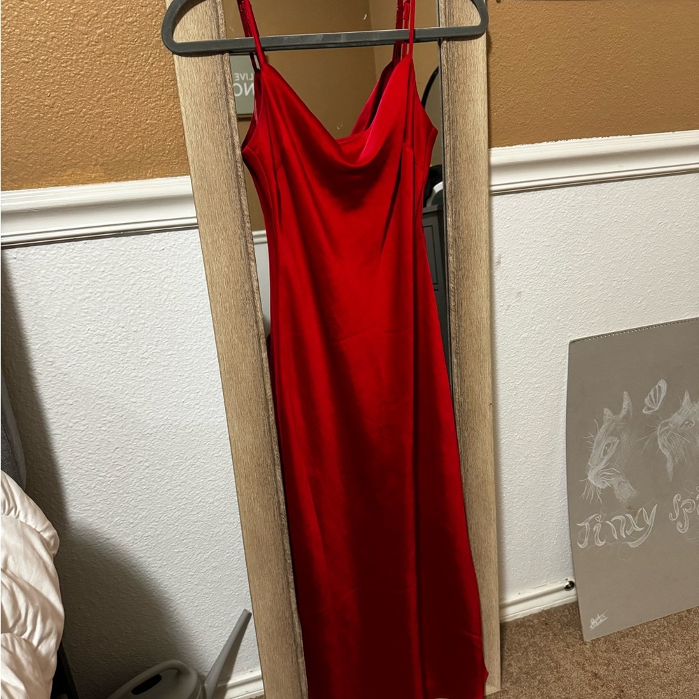 Red Maxi Slip Dress
